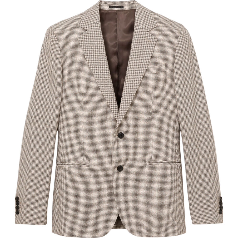 REISS GARLAND Single Breasted Blazer with Wool in Puppytooth Check